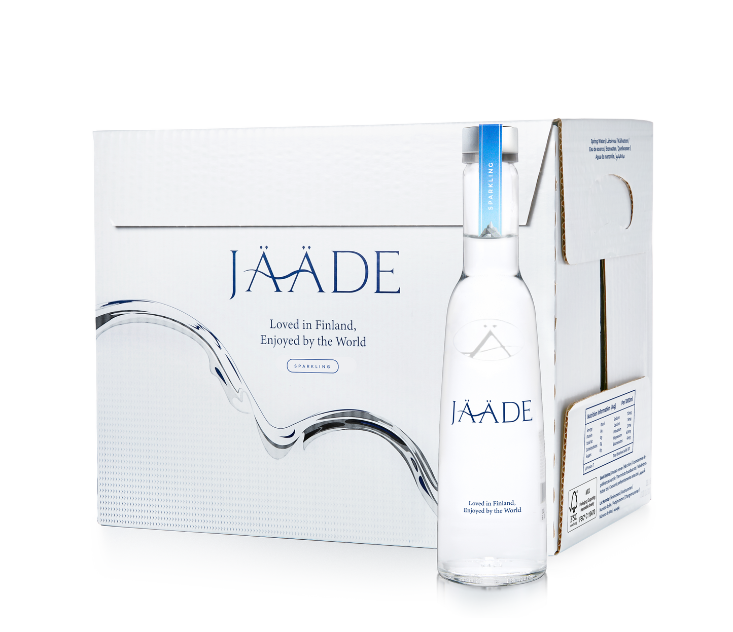 Jääde Sparkling Mineral Water - 15 Glass Bottles x 330ml (Case)